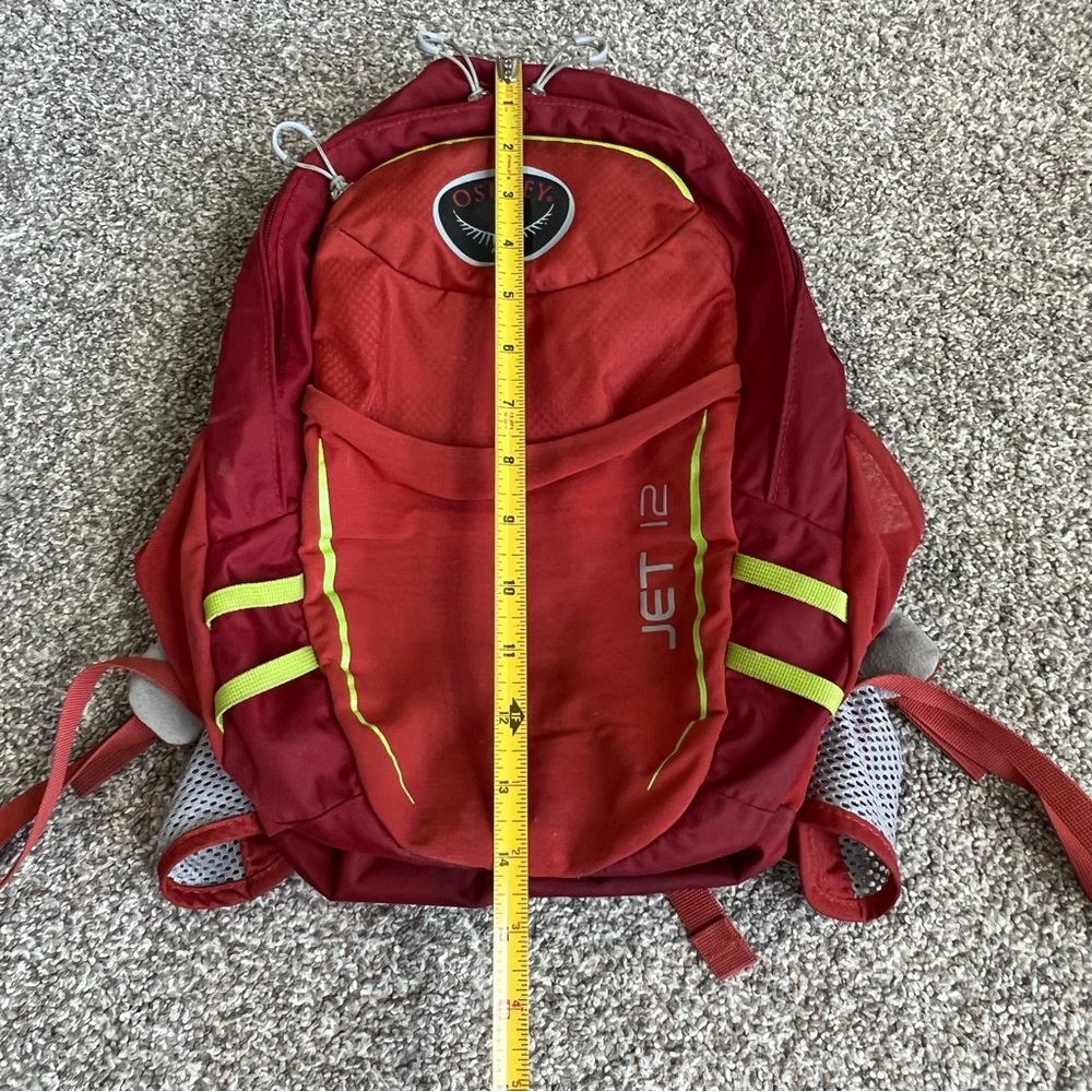 Osprey Jet 12 Youth Hiking Outdoor Camping Backpack Hydration Compatible Red - Picture 4 of 11